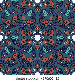 Seamless pattern ethnic style. Vintage decorative texture. Indian, arabic motive.