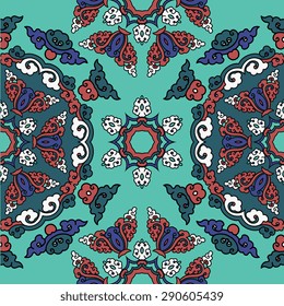 Seamless pattern ethnic style. Vintage decorative texture. Indian, arabic motive.