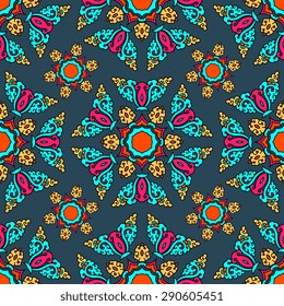 Seamless pattern ethnic style. Vintage decorative texture. Indian, arabic motive.