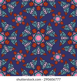 Seamless pattern ethnic style. Vintage decorative texture. Indian, arabic motive.