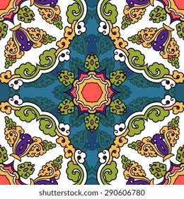 Seamless pattern ethnic style. Vintage decorative texture. Indian, arabic motive.
