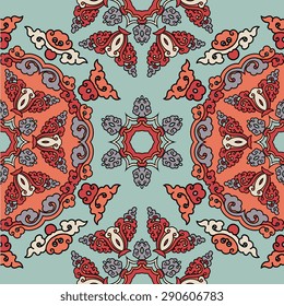 Seamless pattern ethnic style. Vintage decorative texture. Indian, arabic motive.
