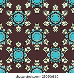 Seamless pattern ethnic style. Vintage decorative texture. Indian, arabic motive.