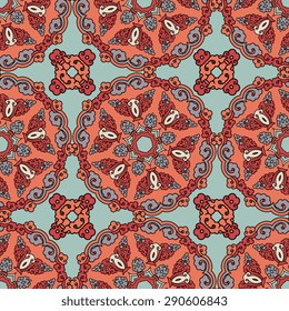 Seamless pattern ethnic style. Vintage decorative texture. Indian, arabic motive.