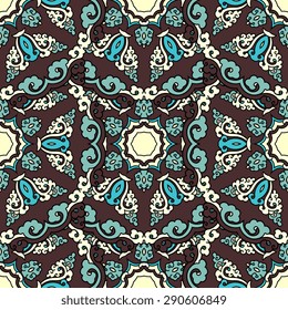 Seamless pattern ethnic style. Vintage decorative texture. Indian, arabic motive.