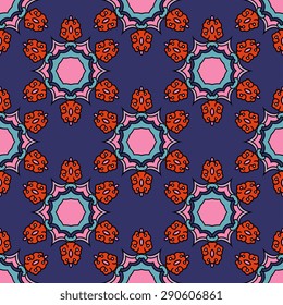 Seamless pattern ethnic style. Vintage decorative texture. Indian, arabic motive.