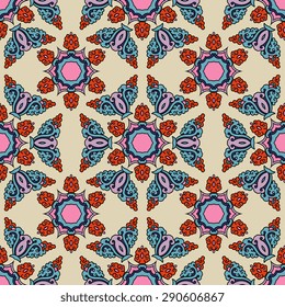 Seamless pattern ethnic style. Vintage decorative texture. Indian, arabic motive.
