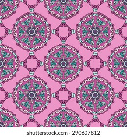 Seamless pattern ethnic style. Vintage decorative texture. Indian, arabic motive.
