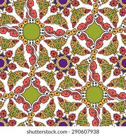 Seamless pattern ethnic style. Vintage decorative texture. Indian, arabic motive.