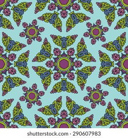 Seamless pattern ethnic style. Vintage decorative texture. Indian, arabic motive.