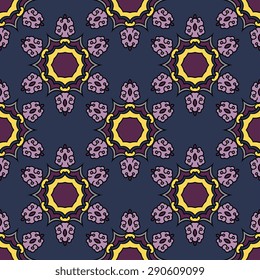 Seamless pattern ethnic style. Vintage decorative texture. Indian, arabic motive.