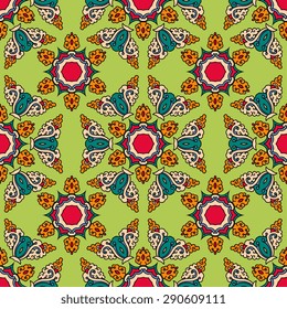 Seamless pattern ethnic style. Vintage decorative texture. Indian, arabic motive.