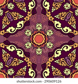 Seamless pattern ethnic style. Vintage decorative texture. Indian, arabic motive.