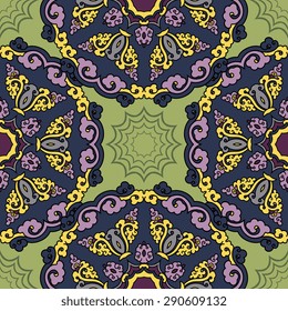 Seamless pattern ethnic style. Vintage decorative texture. Indian, arabic motive.