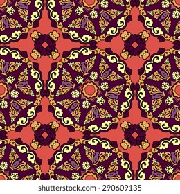 Seamless pattern ethnic style. Vintage decorative texture. Indian, arabic motive.