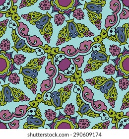 Seamless pattern ethnic style. Vintage decorative texture. Indian, arabic motive.