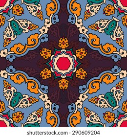 Seamless pattern ethnic style. Vintage decorative texture. Indian, arabic motive.