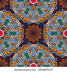 Seamless pattern ethnic style. Vintage decorative texture. Indian, arabic motive.