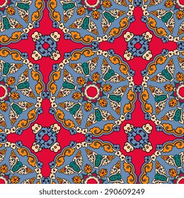 Seamless pattern ethnic style. Vintage decorative texture. Indian, arabic motive.