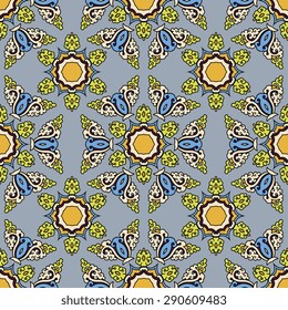 Seamless pattern ethnic style. Vintage decorative texture. Indian, arabic motive.