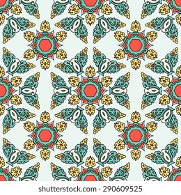 Seamless pattern ethnic style. Vintage decorative texture. Indian, arabic motive.