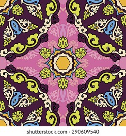 Seamless pattern ethnic style. Vintage decorative texture. Indian, arabic motive.