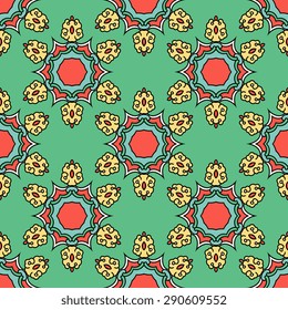 Seamless pattern ethnic style. Vintage decorative texture. Indian, arabic motive.
