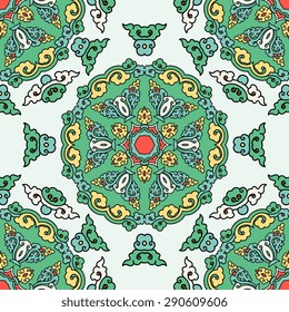 Seamless pattern ethnic style. Vintage decorative texture. Indian, arabic motive.