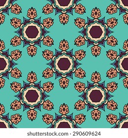Seamless pattern ethnic style. Vintage decorative texture. Indian, arabic motive.