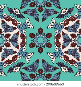 Seamless pattern ethnic style. Vintage decorative texture. Indian, arabic motive.