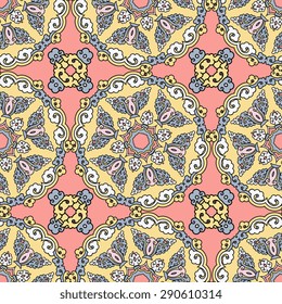 Seamless pattern ethnic style. Vintage decorative texture. Indian, arabic motive.