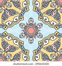 Seamless pattern ethnic style. Vintage decorative texture. Indian, arabic motive.