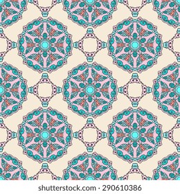 Seamless pattern ethnic style. Vintage decorative texture. Indian, arabic motive.