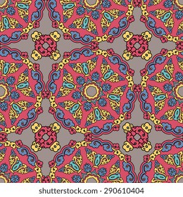 Seamless pattern ethnic style. Vintage decorative texture. Indian, arabic motive.