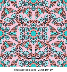 Seamless pattern ethnic style. Vintage decorative texture. Indian, arabic motive.