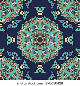 Seamless pattern ethnic style. Vintage decorative texture. Indian, arabic motive.