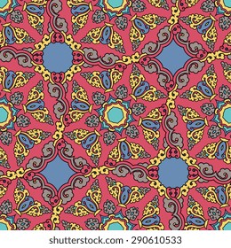 Seamless pattern ethnic style. Vintage decorative texture. Indian, arabic motive.