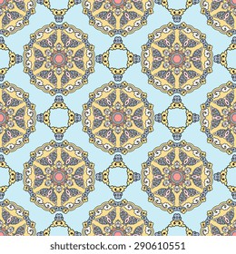 Seamless pattern ethnic style. Vintage decorative texture. Indian, arabic motive.