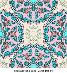 Seamless pattern ethnic style. Vintage decorative texture. Indian, arabic motive.