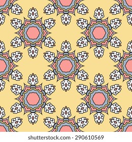 Seamless pattern ethnic style. Vintage decorative texture. Indian, arabic motive.