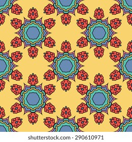 Seamless pattern ethnic style. Vintage decorative texture. Indian, arabic motive.