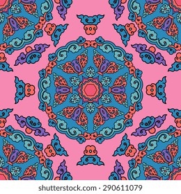 Seamless pattern ethnic style. Vintage decorative texture. Indian, arabic motive.