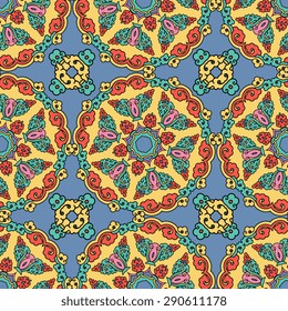 Seamless pattern ethnic style. Vintage decorative texture. Indian, arabic motive.