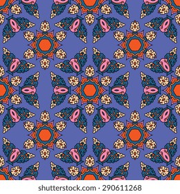 Seamless pattern ethnic style. Vintage decorative texture. Indian, arabic motive.