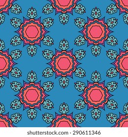 Seamless pattern ethnic style. Vintage decorative texture. Indian, arabic motive.