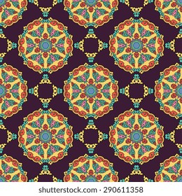 Seamless pattern ethnic style. Vintage decorative texture. Indian, arabic motive.