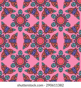 Seamless pattern ethnic style. Vintage decorative texture. Indian, arabic motive.