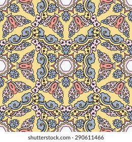 Seamless pattern ethnic style. Vintage decorative texture. Indian, arabic motive.