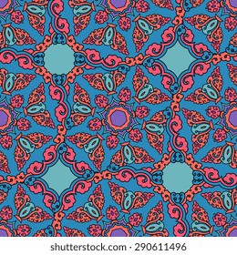 Seamless pattern ethnic style. Vintage decorative texture. Indian, arabic motive.
