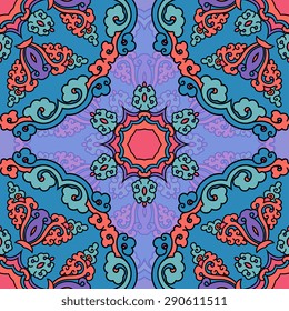 Seamless pattern ethnic style. Vintage decorative texture. Indian, arabic motive.